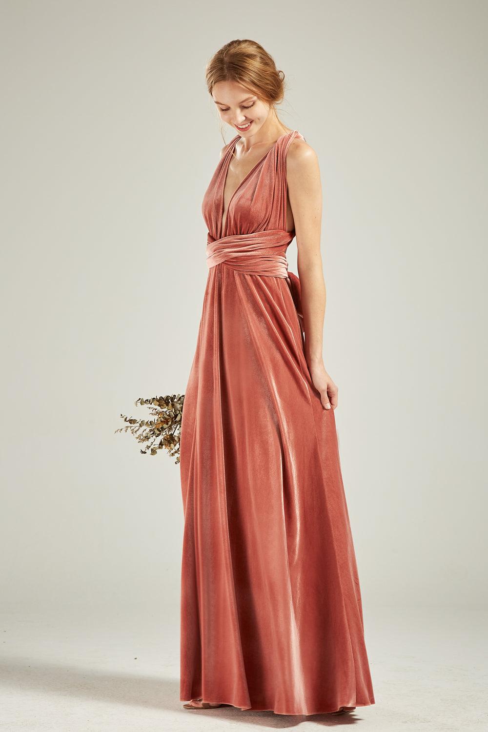Mia Rose Gold Satin Dress