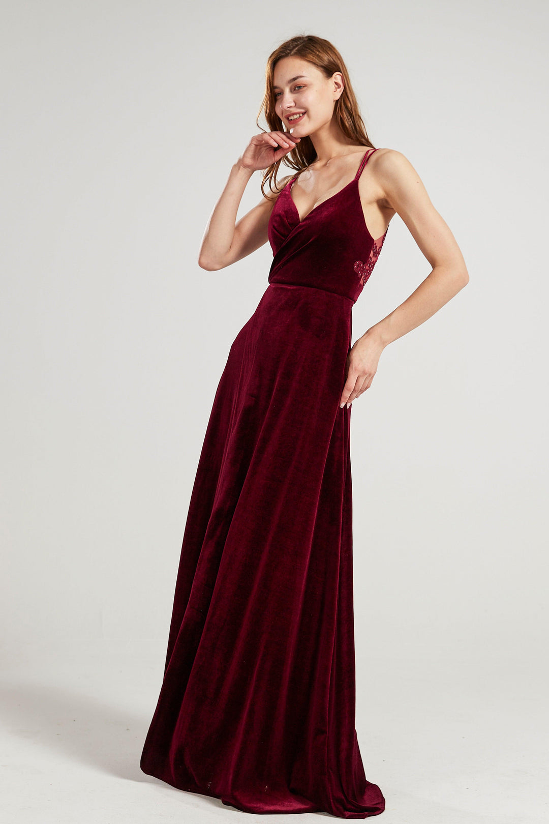 Renz Bridal Bridesmaid Gown Red Velvet shops Sweetheart Strapless Size 6 NWT